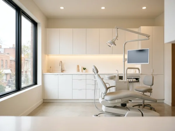 After: finished dental operatory cabinetry in Leslieville