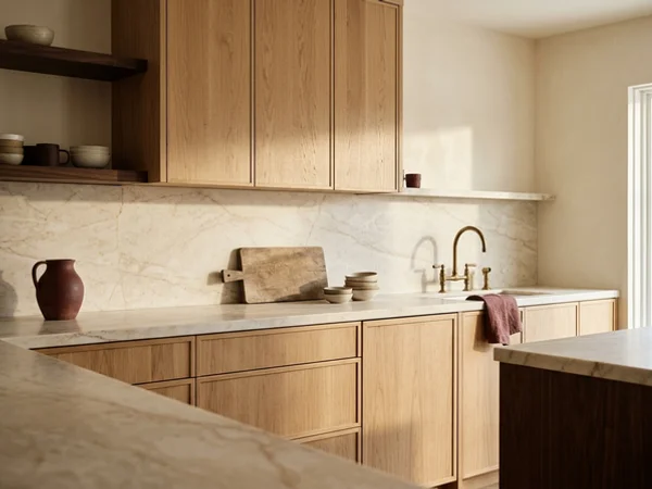 After: refaced kitchen with white oak doors in The Beaches