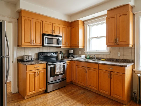 Before: 2004 maple kitchen in Bloor West Village