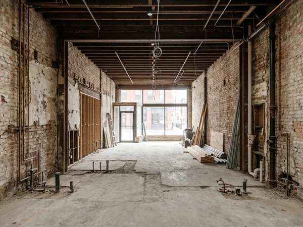 Before: gutted restaurant space on King Street West