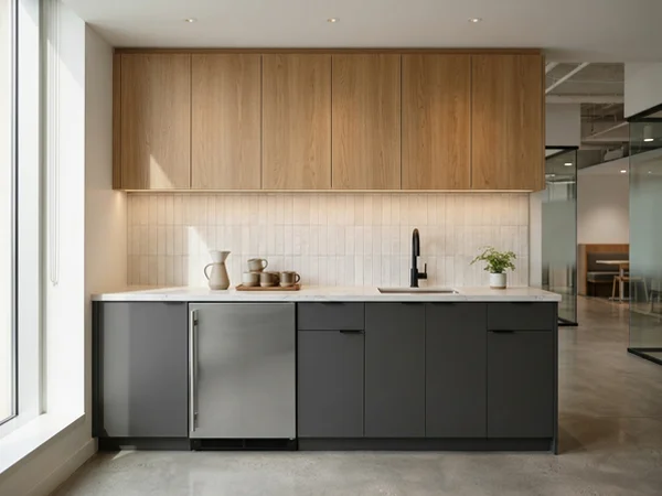 Office kitchenette with TFL cabinets