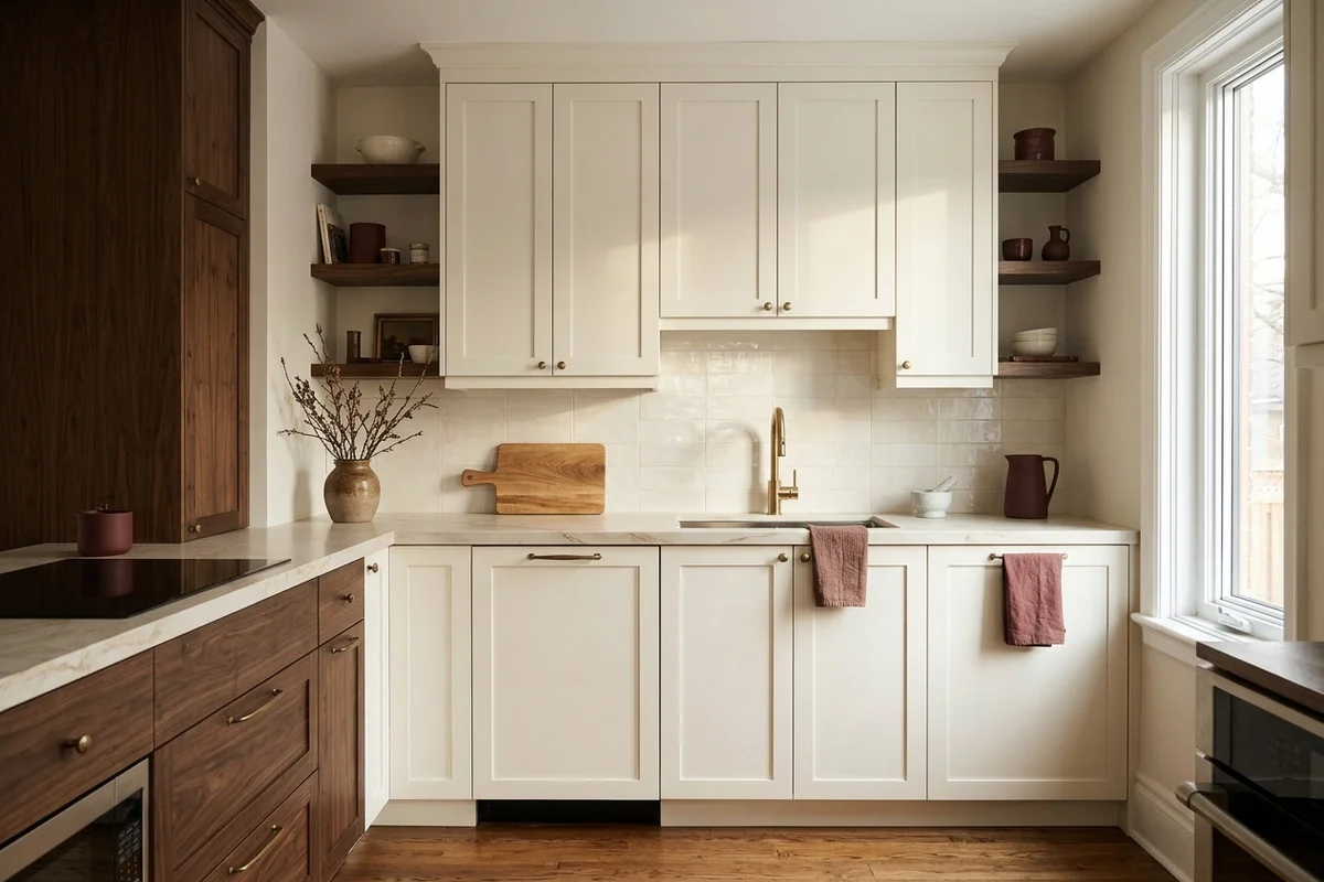 Refaced kitchen with new painted Shaker doors on the original boxes